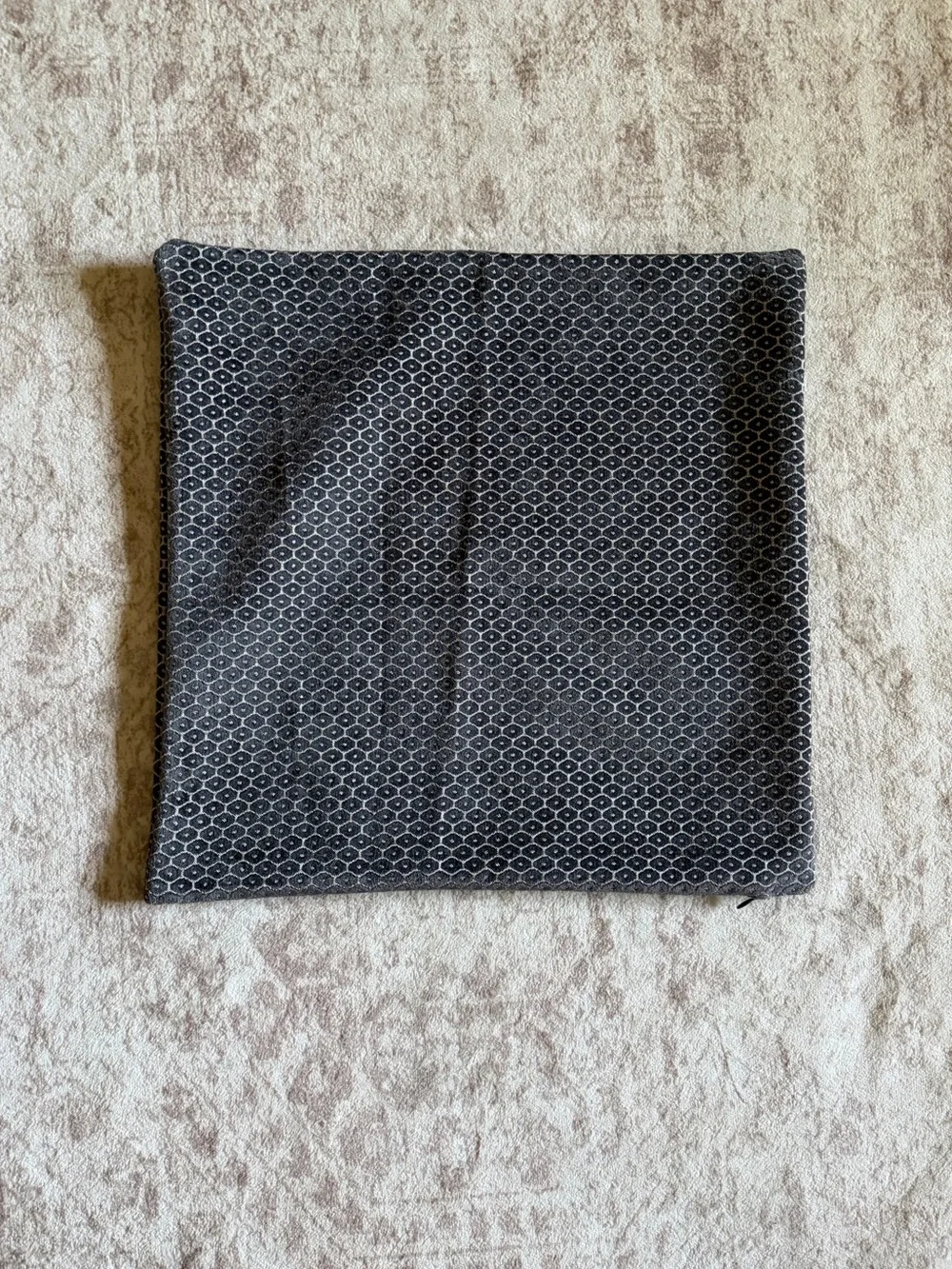 West Elm Honeycomb Jacquard Velvet Pillow Cover 18” Charcoal